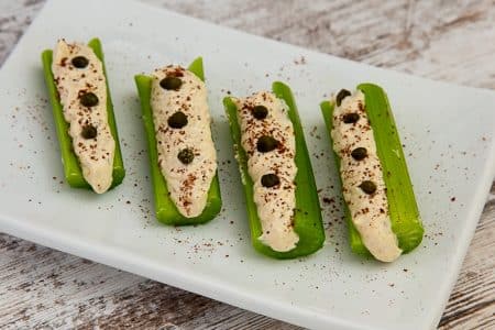 Smoked whitefish mousse plated